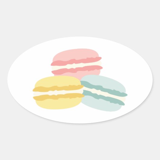 Patisserie zoete cake ovale sticker (Voorkant)