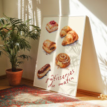 Pâtisseries du matin Keuken Decor Poster