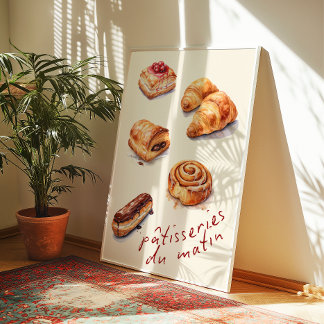 Pâtisseries du matin Keuken Decor Poster