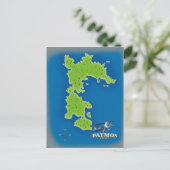 Patmos Griekenland eiland kaart (Staand voorkant)