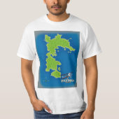 Patmos Griekenland - eilandkaart T-shirt (Voorkant)