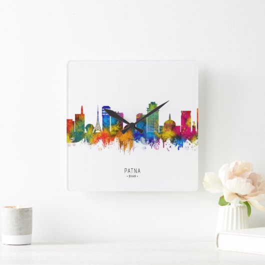 Patna Bihar Skyline Vierkante Klok (Huis)