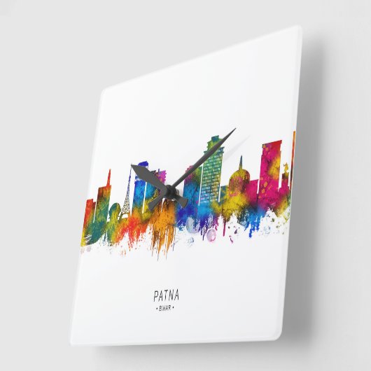 Patna Bihar Skyline Vierkante Klok (Hoek)