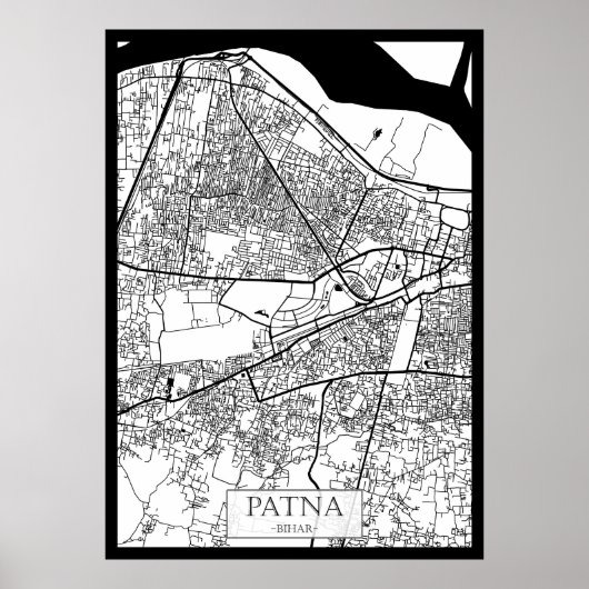 Patna Bihar Stad Kaart Poster (Voorkant)