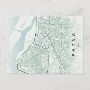 Patna India Stadkaart Minimalistisch Ontwerp Ansic Briefkaart