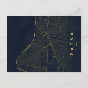 Patna India Stadkaart Minimalistisch Ontwerp Ansic Briefkaart