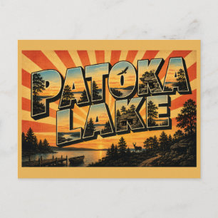 Patoka Lake Indiana Forest Lake Reservoir Kunst Briefkaart