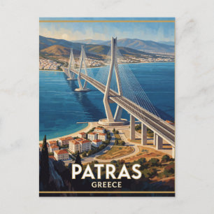 Patras Griekenland Brug Golf Reizen Briefkaart