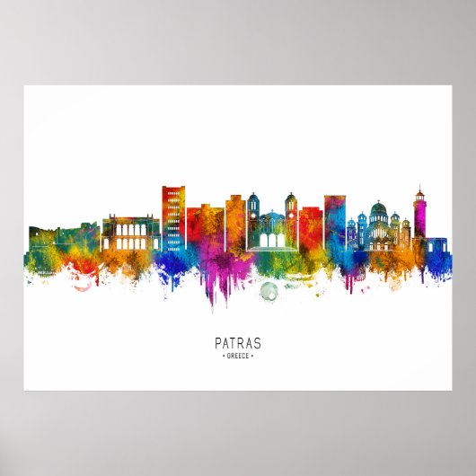 Patras Griekenland Skyline Poster (Voorkant)