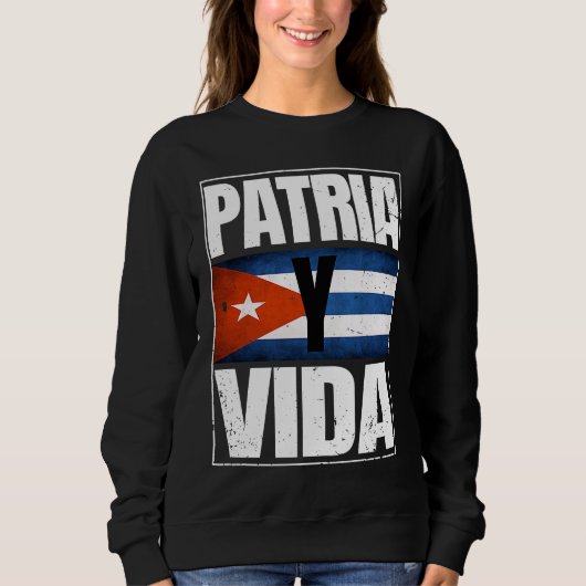Patria Cuba Y Vida Freedom Movement Cuban Flag Trui (Voorkant)
