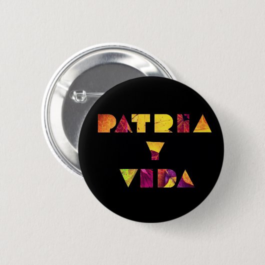 Patria y Vida Black Burgundy Autumn Ronde Button 5,7 Cm (Voorkant /achterkant)