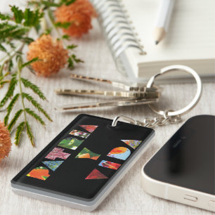 Patria y Vida Black Floral Letters Sleutelhanger