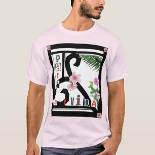 Patria y Vida Black Lijst Pink Flowers T-shirt