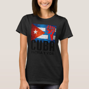 Patria Y Vida Cuba Vlag Cuba Vist Vrij Cuba T-shirt