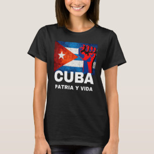 Patria Y Vida Cuba Vlag Cubaanse Vuist Vrij Cuba C T-shirt