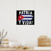 Patria Y Vida Free Cuba Libre Cuban Flag Poster (Keuken)