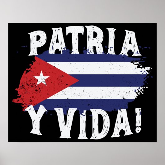 Patria Y Vida Free Cuba Libre Cuban Flag Poster (Voorkant)