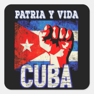 Patria y vida sos Cuba Vierkante Sticker