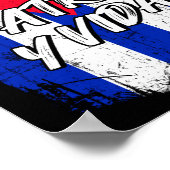 Patria Y Vida Viva Cuba Libre Cuban vlag Poster (Hoek)