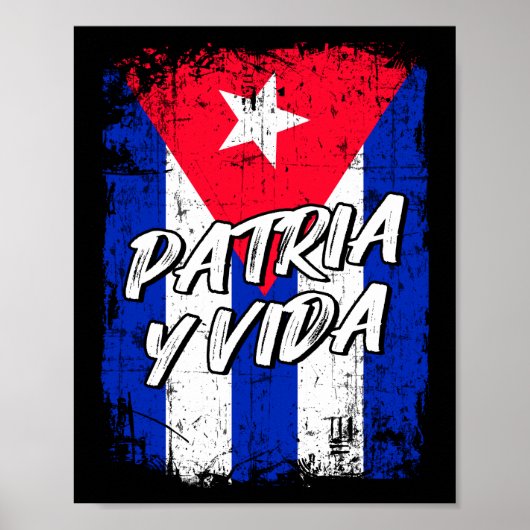 Patria Y Vida Viva Cuba Libre Cuban vlag Poster (Voorkant)