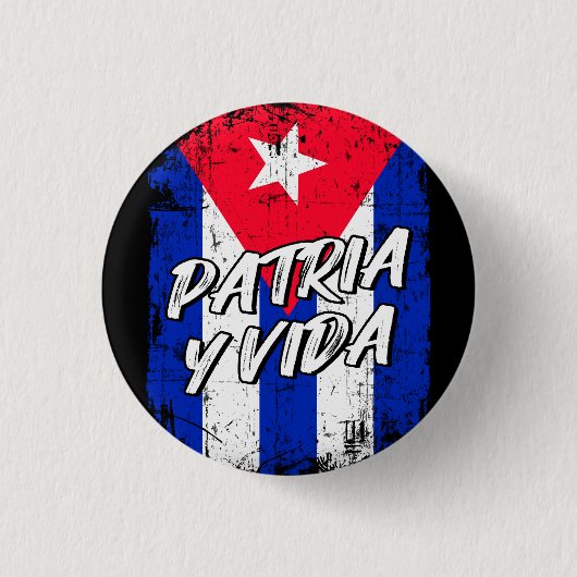 Patria Y Vida Viva Cuba Libre Cuban vlag Ronde Button 3,2 Cm (Voorkant)