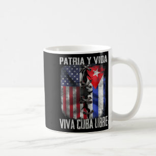 Patria Y Vida Viva Cuba Libre Patriottische Retro  Koffiemok
