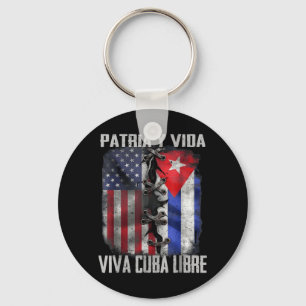 Patria Y Vida Viva Cuba Libre Patriottische Retro Sleutelhanger