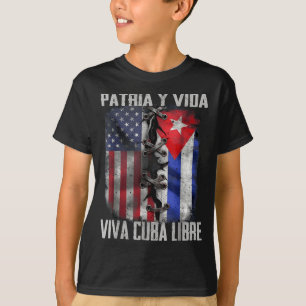 Patria Y Vida Viva Cuba Libre Patriottische Retro  T-shirt
