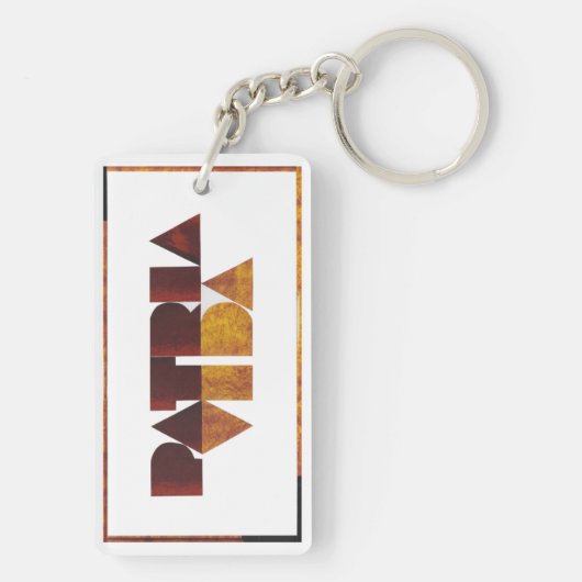 Patria y Vida White Brown Lijst Sleutelhanger (achterkant)