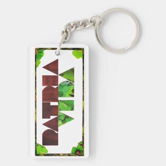 Patria y Vida White Wood Green Sleutelhanger (achterkant)
