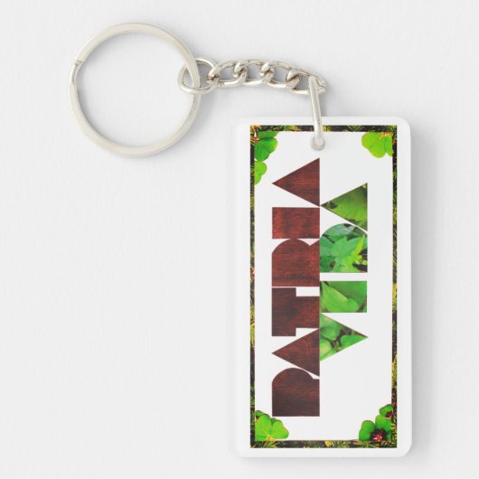 Patria y Vida White Wood Green Sleutelhanger (Voorkant)