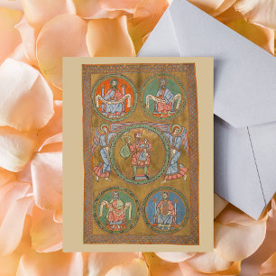 Patriarchen Abraham Izaäk Jacob Middeleeuws manusc Briefkaart