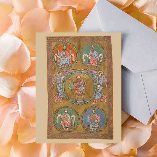 Patriarchen Abraham Izaäk Jacob Middeleeuws manusc Briefkaart