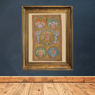 Patriarchen Abraham Izaäk Jacob Middeleeuws manusc Poster