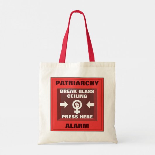Patriarchie: Druk hier om het glazen plafond te br Tote Bag (Achterkant)