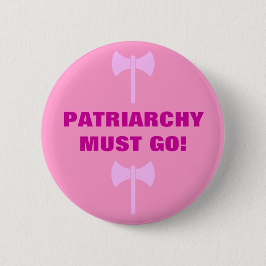 PATRIARCHY MOET GAAN! RONDE BUTTON 5,7 CM (Voorkant)