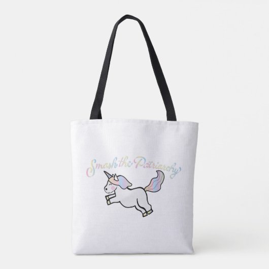 Patriarchy Smashing Rainbow Unicorn tas (Achterkant)