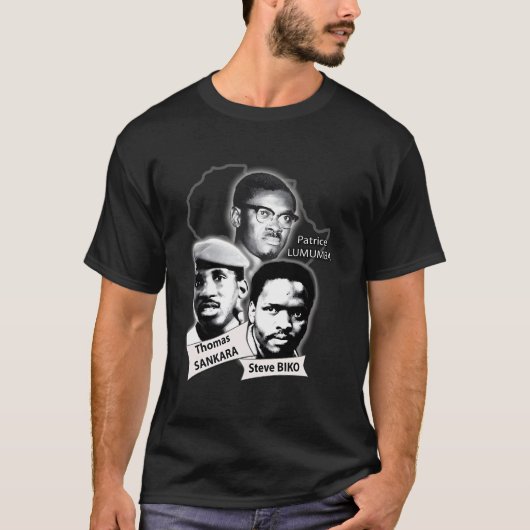 Patrice Lumumba Thomas Sankara Steve Biko T-shirt (Voorkant)