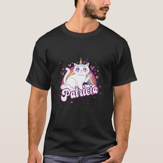 Patricia Adorable Name With Beautiful Caticorn T-shirt (Voorkant)