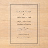 Patricia Classic Elegant Wedding Acryl Uitnodigingen (Voorkant)