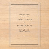 Patricia Classic Elegant Wedding Save the Date Acryl Uitnodigingen (Voorkant)