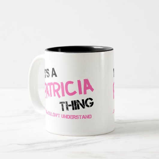 Patricia ding dat je niet zou begrijpen tweekleurige koffiemok (Voorkant links)