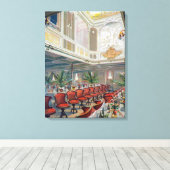 Patricia Dining Hall, Hamburg-America Line Canvas Afdruk (Insitu (Houten vloer))