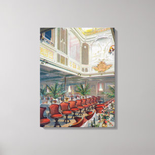 Patricia Dining Hall, Hamburg-America Line Canvas Afdruk