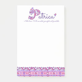 Patricia gepersonaliseerde P naam betekent post he Post-it® Notes