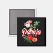 Patricia Name With Flowers  Magneet (Voorkant / Achterkant)