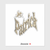 'Patrick' Boys Name With Cherub, Sticker (Vel)