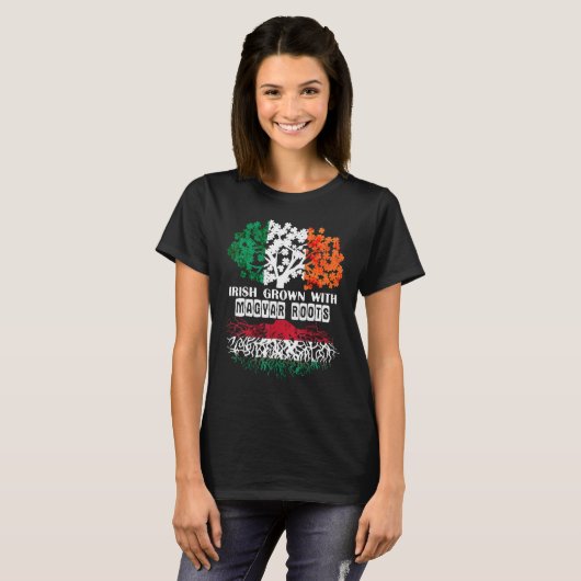 Patrick Day irish Ireland root Magyar Hungary Flag T-shirt (Voorkant volledig)