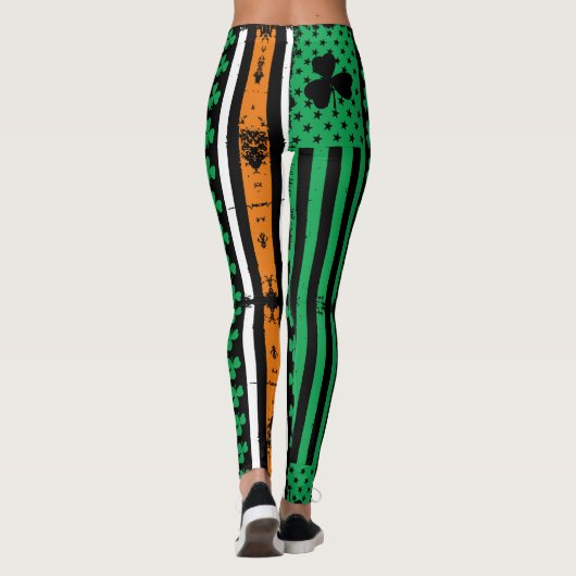  Patrick Green Irish Flag Clover Shamrock L Leggings (Achterkant)