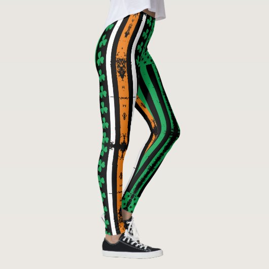  Patrick Green Irish Flag Clover Shamrock L Leggings (Rechts)